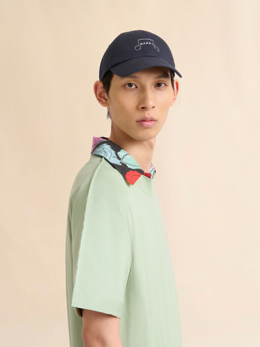 Deep blue organic gabardine baseball cap with Trunkaroo patch - Hats