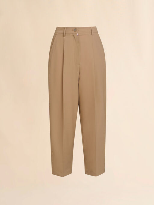 Soft beige wool blend trousers with Marni Symbol - Pants