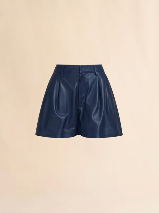 Blue nappa shorts - Pants