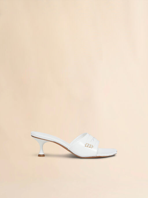 White leather Moonlight sandal with sculpted toe - Sandals