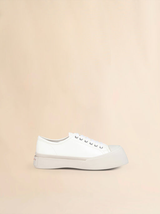 White nappa leather Pablo lace-up sneaker - Sneakers