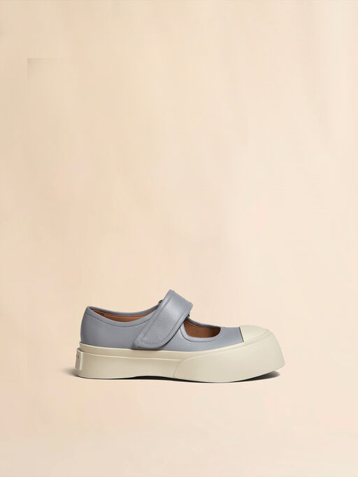Grey leather Mary Jane sneaker - Sneakers