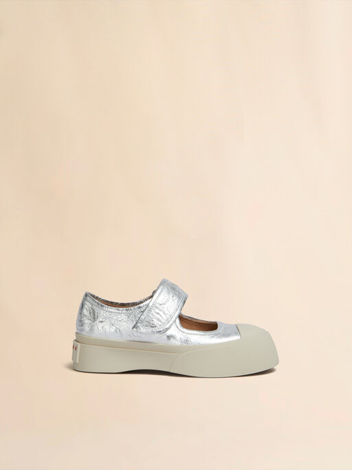 Silver leather Mary Jane sneaker - Sneakers