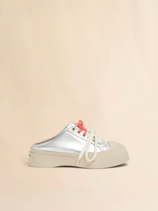 Silver leather Pablo lace-up sabot - Sneakers