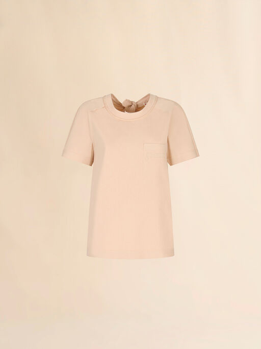 Pale peach cotton open-back T-shirt with Trunkaroo detail - T-shirts